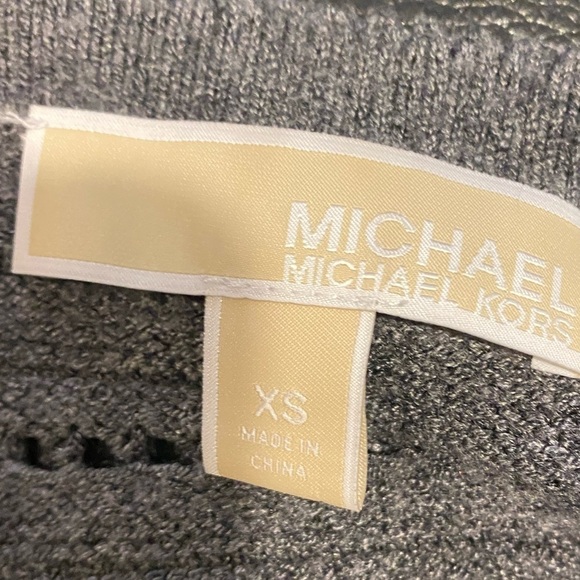 {Michael Michael Kors} fringe gray crew neck sweater - Picture 3 of 3